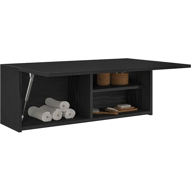 vidaXL Bad-Wandschrank Schwarz 80x25x30 cm Holzwerkstoff 860077 – Bild 1
