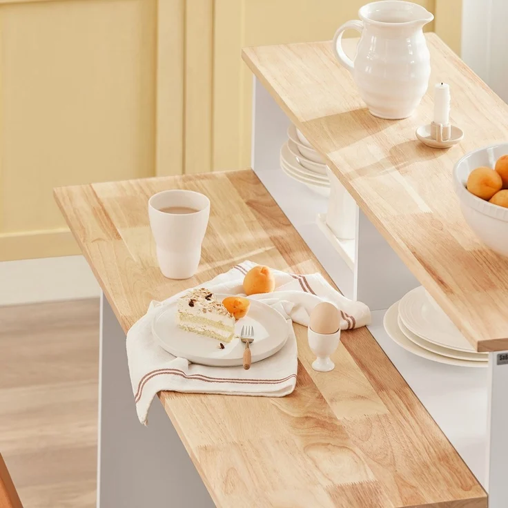 SoBuy FSB36-WN Kücheninsel, MDF, Lackiert, Weiß, 110 x 97 x 66 cm – Bild 7