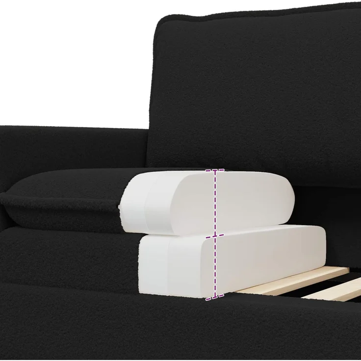 vidaXL Sofa Set 2 stk. Schwarz Stoff 3417039 – Bild 6