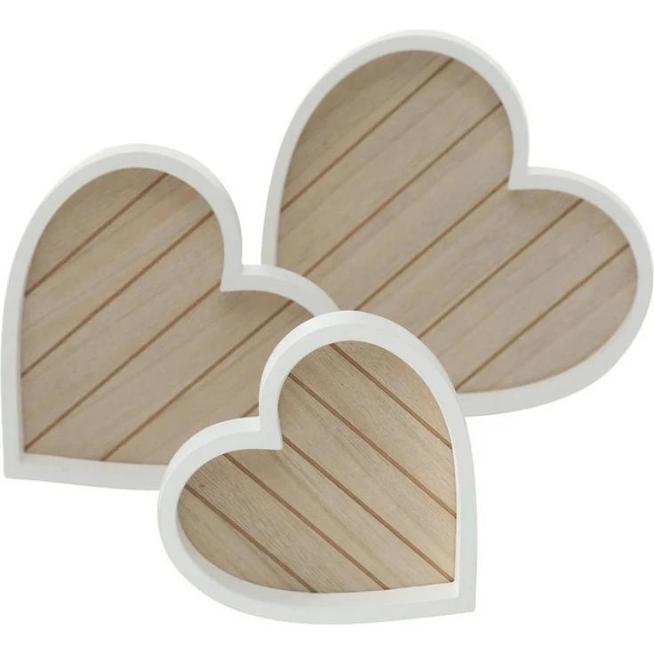 BOLTZE GRUPPE GmbH Tablett Dekotablett in Herzform HERZ, 3er-Set, MDF – Bild 1