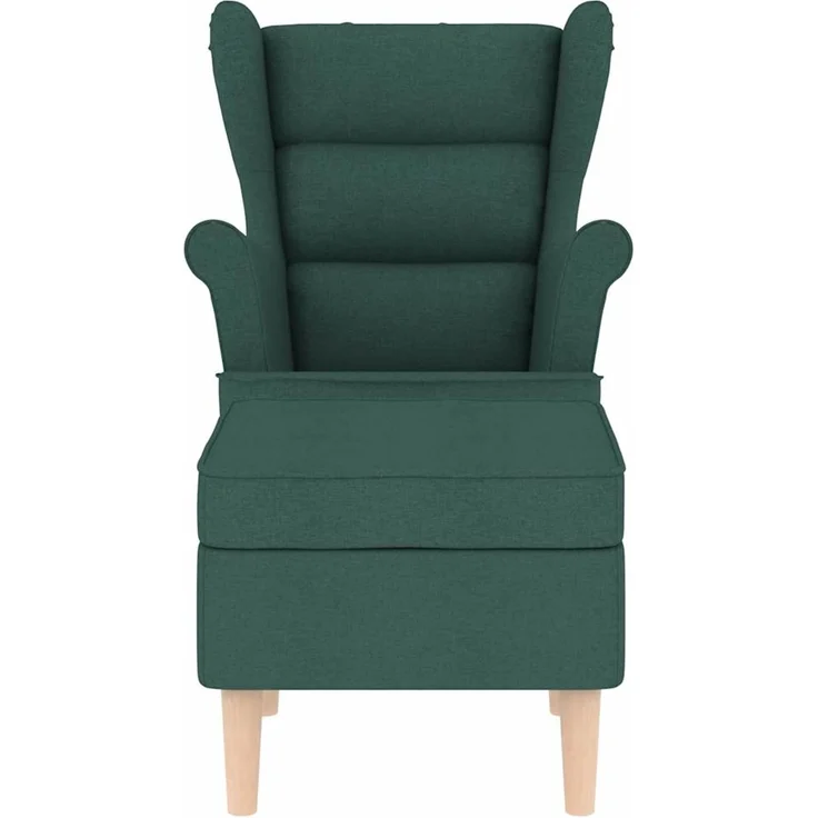 vidaXL Sessel mit Fußhocker Dunkelgrün Stoff 3307994 – Bild 4