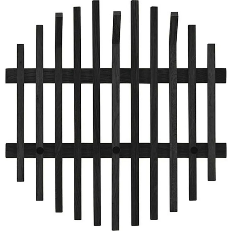 Garderobenpaneel >BANTRY< in schwarz - 58x60x11x60 (BxHxTxD)