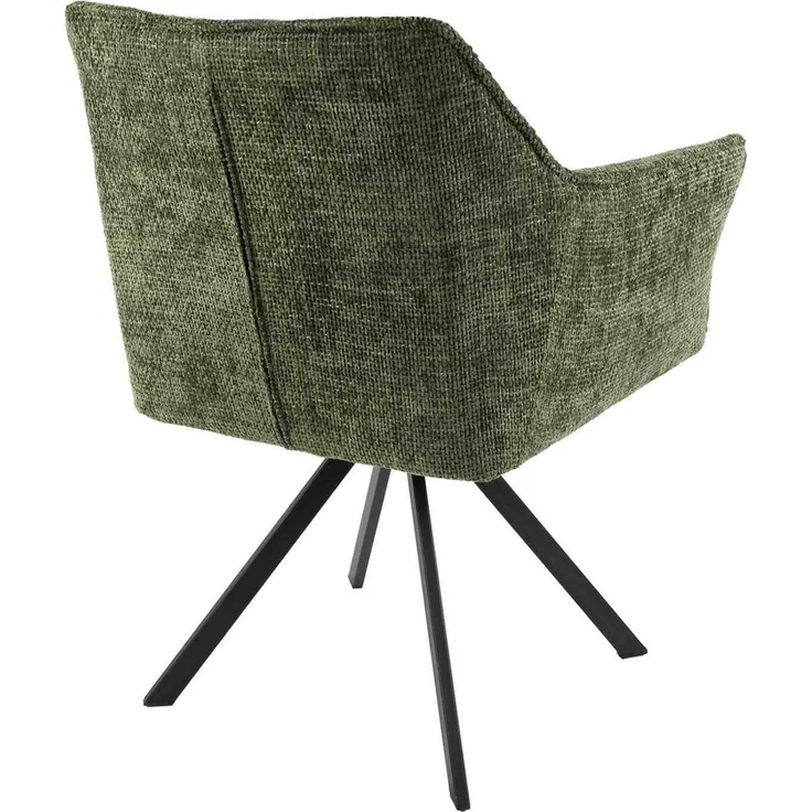 2er-Set Armstuhl Retar 360° drehbar mit Steppnähten, Chenille-Bezug, Grün – Bild 4