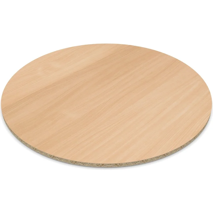 Dekor Spanplatte 28mm Tischplatte rund melaminharzbeschichtet Buche mit ABS Kante Umleimer - Größe 30 x 30 cm - Höhe 2,8 cm - Farbe Buche Hell – Bild 3