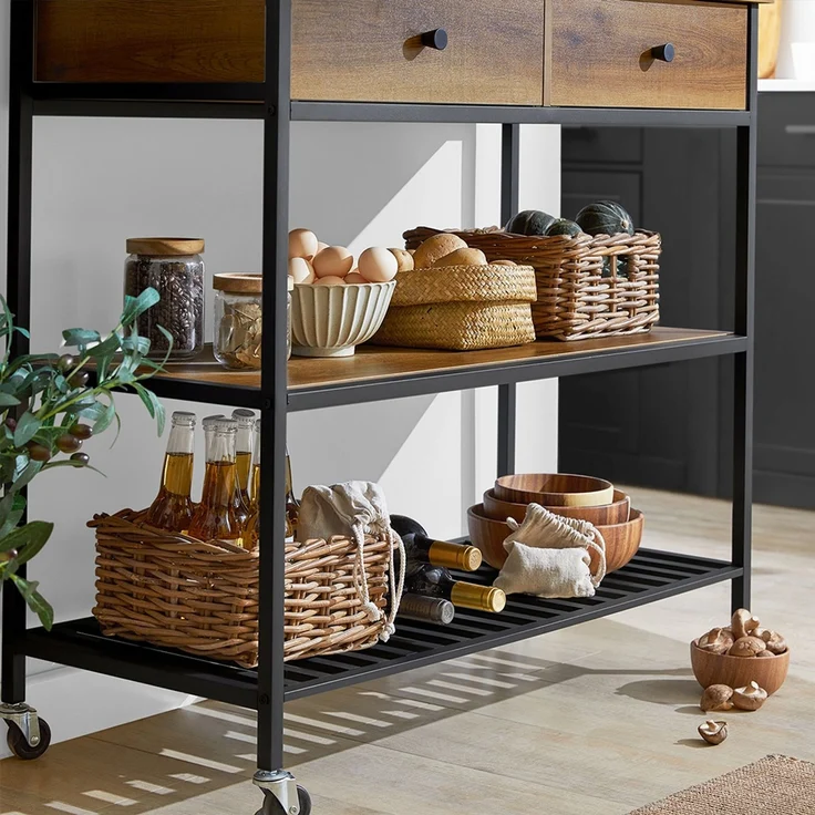 SoBuy FKW112-PF Kücheninsel, Spanplatte, Melamin, Braun, 100 x 93 x 45 cm – Bild 7