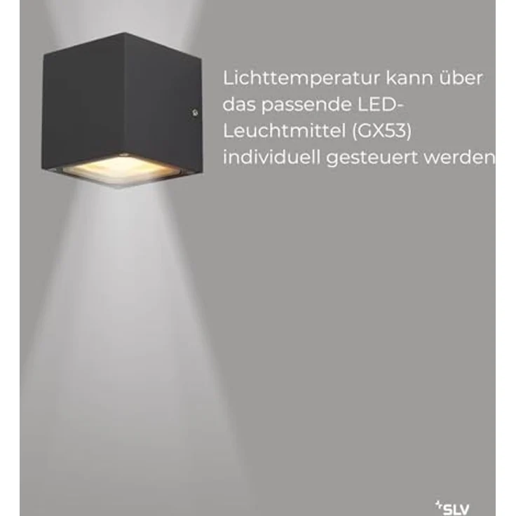 SLV No. 232535 SITRA CUBE Wandleuchte anthrazit 2xGX53 max. 2x9W – Bild 3