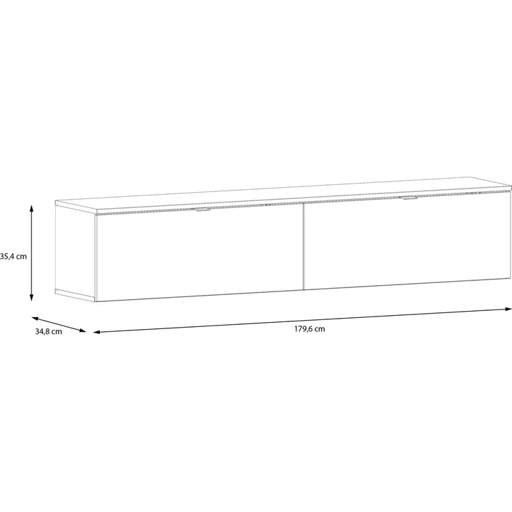 Lowboard >LIBERTAD< Hängeschrank, in sandfarbig - 178,8x37,5x34,8cm (BxHxT) – Bild 6