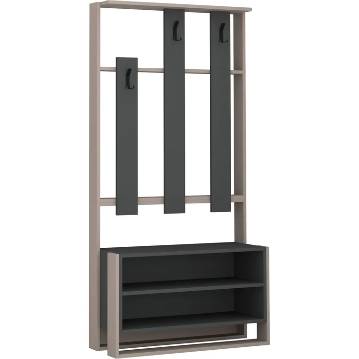 Skye Decor 'Chester - Light Mocha, Anthracite' Garderobe, Hell-Mokka / Anthrazit, 90 x 180 x 36 cm – Bild 2