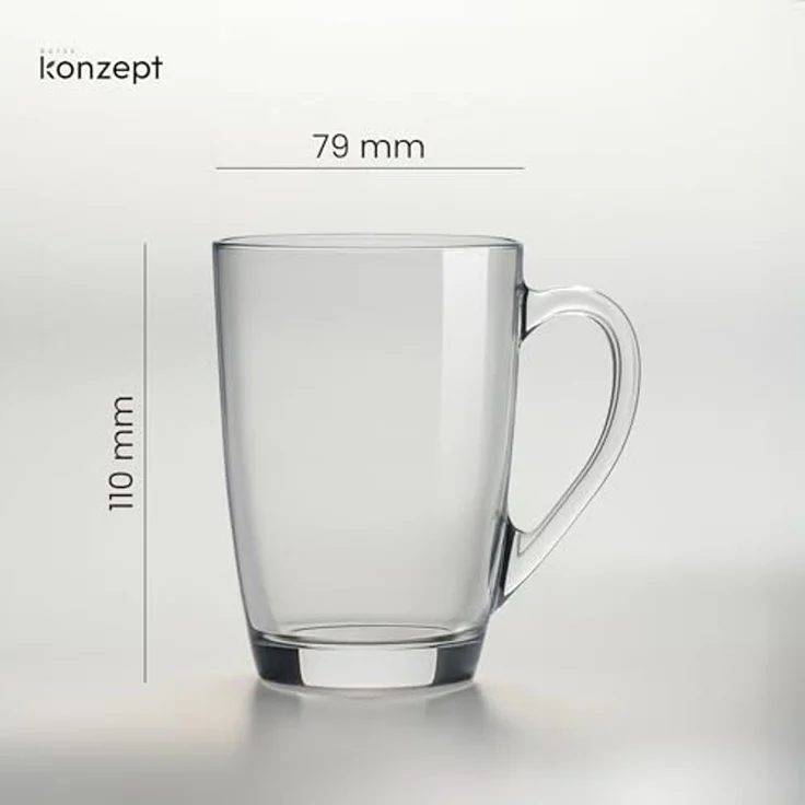 KONZEPT Espressoglas Set 6er – 300 ml Kaffeegläser Praktische Tassen für Kaffee und Tee, 6-tlg, Spülmaschinengeeignet, die zu allen gängigen Kaffeema – Bild 3