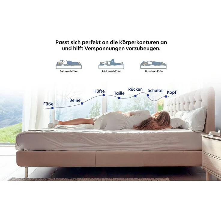 Träumegut24, Topper 10cm hoher ergonomischer 7-Zonen Kaltschaum Topper - H2&H3, 10 cm hoch, Kaltschaum, verschiedene Größen und Härtegrade – Bild 3