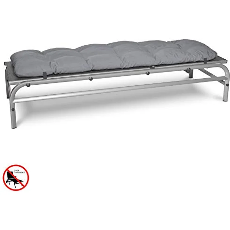Beautissu Rollliegen Auflage Flair RL Hellgrau, 190 x 60 x 8 cm – Bild 7