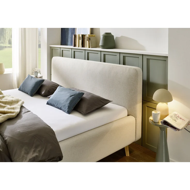 Polsterbett >Mattis mit BK< Liegefläche 180x200 cm, Nordic Ivory, Stellmaß: 201x105x218cm (BxHxT) – Bild 4