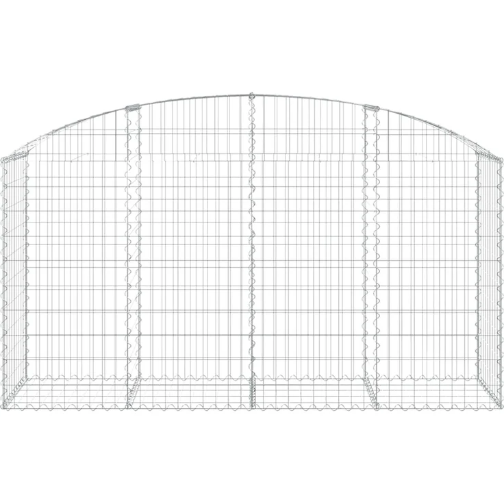 vidaXL Gabione mit Hochbogen 200x50x100/120 cm Verzinktes Eisen 153475 – Bild 3