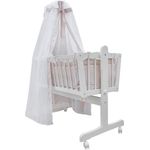 Babybett Beige 100 x 77 cm mit Rollen Vitalispa