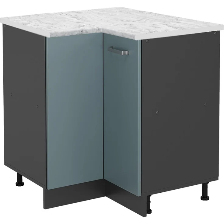 Eckunterschrank R-Line Blau-Grau 75.6 cm AP Marmor Vicco – Bild 1