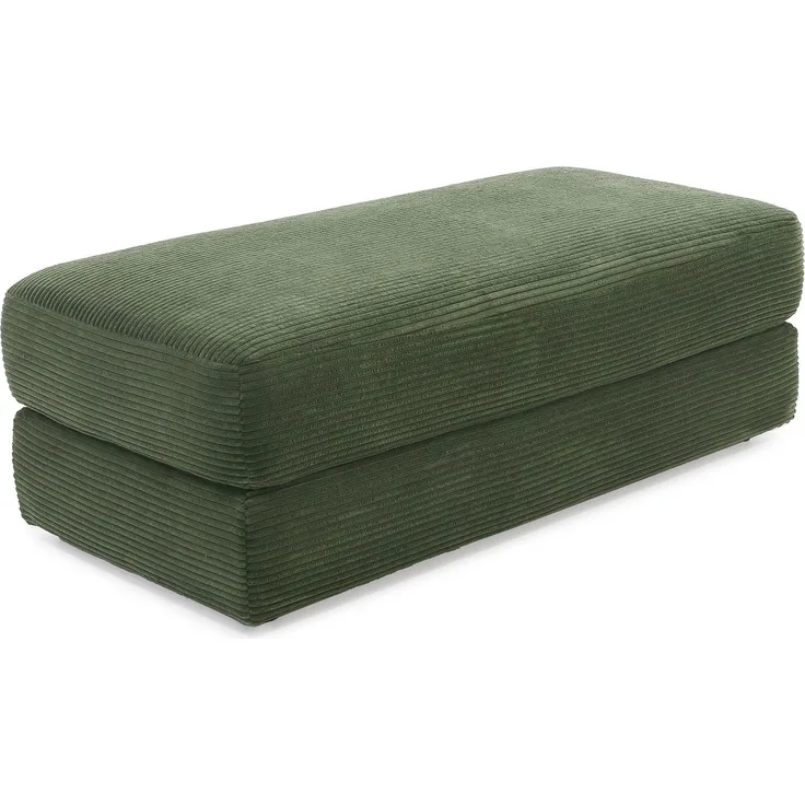 Polsterhocker 124x60 cm Federkern praktische Sitzbank Designerhocker Cord Grün