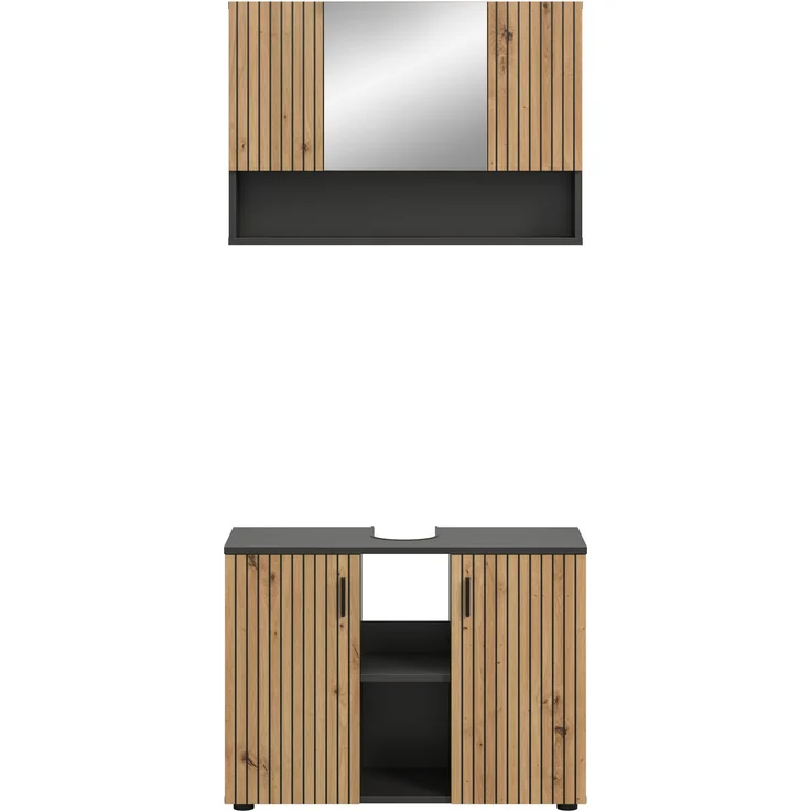 Badkombination B/H/T: 80x180x30 cm in Basalt Nachbildung und -- – Bild 2