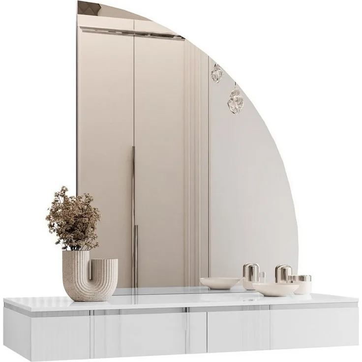 Lookway Schminktisch AURORA-Q SILVER Hängender Schminktisch mit Spiegel (1x Konsole und 1x Spiegl), Breite: 102 cm