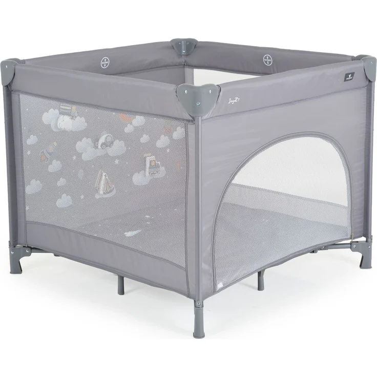 Cangaroo Laufstall Joyzi Matratze Reisebett faltbar Tasche vier Plüschfiguren grau – Bild 2