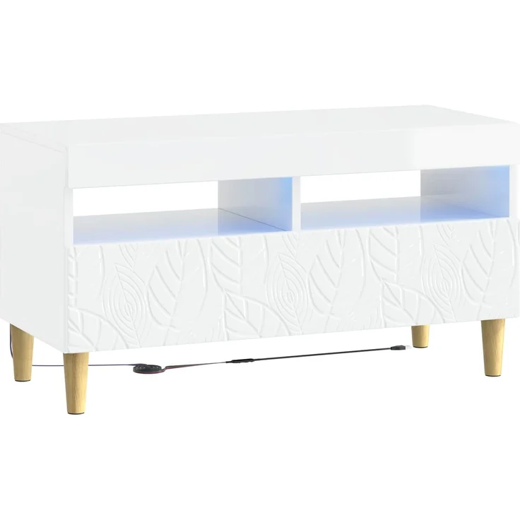 vidaXL 3-teiliges LED TV Regal DELFT Hochglanz Weiß Holzwerkstoff 3416763 – Bild 5