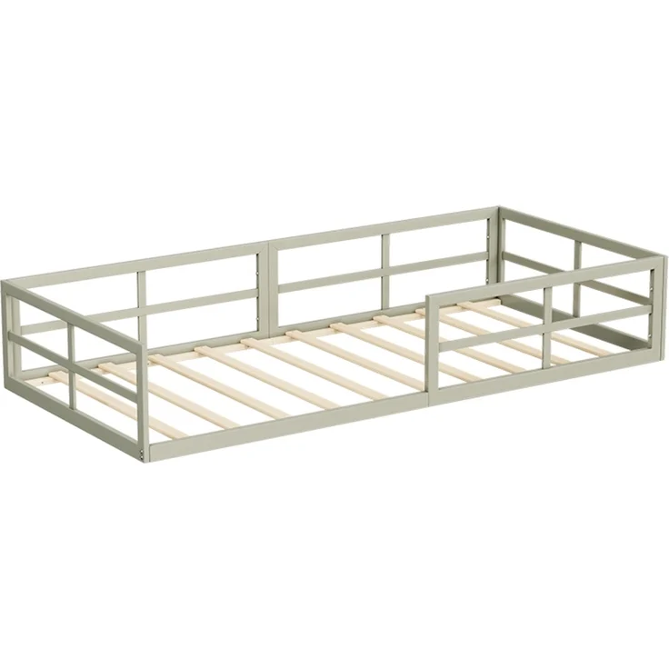 Bodenbett aus Metall Minno Greige 205 x 95 cm ohne Matratze Vitalispa – Bild 1