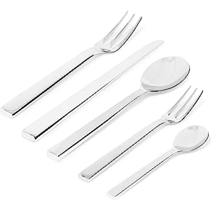 Alessi Santiago 5-teiliges Besteckset, Silber, 18/10-Edelstahl, spülmaschinenfest in Geschenkverpackung – Bild 2