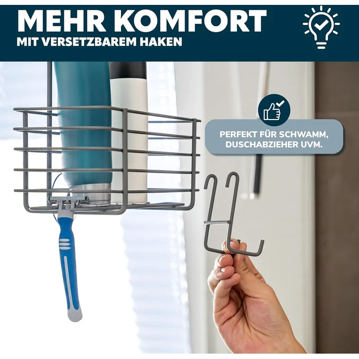 bremermann Duschregal bremermann Duschregal mit 2 Körben, zum Einhängen, abnehmbarer Haken – Bild 6