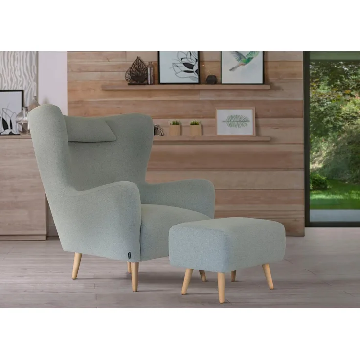 Home affaire Sessel Telford auch in Fellimitat, Sessel B/T/H: 77/92/106 cm, wahlweise mit und ohne Hocker, in vielen Bezugsqualitäten, Ohrensessel