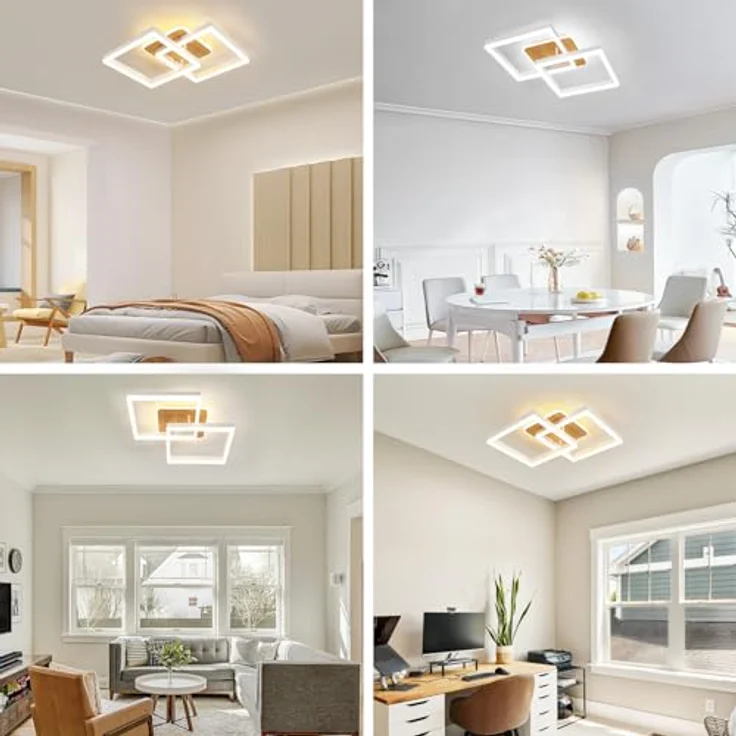 Comely DecKenlampe LED Dimmbar, DecKenleuchte 40W 4500LM mit Fernbedienung | 3000K-6500K Modern Weiß DecKenbeleuchtung für Schlafzimmer Küche Wohnzimmer – Bild 8