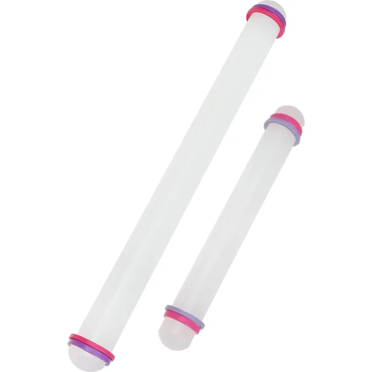 Praknu Nudelholz Ausrollstab 43 cm + 22 cm ABS-Kunststoff, (Set, 2-tlg), Rollstab