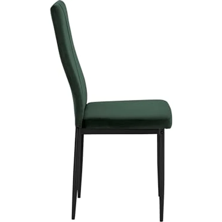 Kelly Esszimmerstuhl 4er Set, Samt Dunkelgrün, Polsterstuhl mit Metallgestell, moderner Essstuhl für Küche, Esszimmer und Wohnzimmer, 42 x 53 x 98 cm – Bild 3