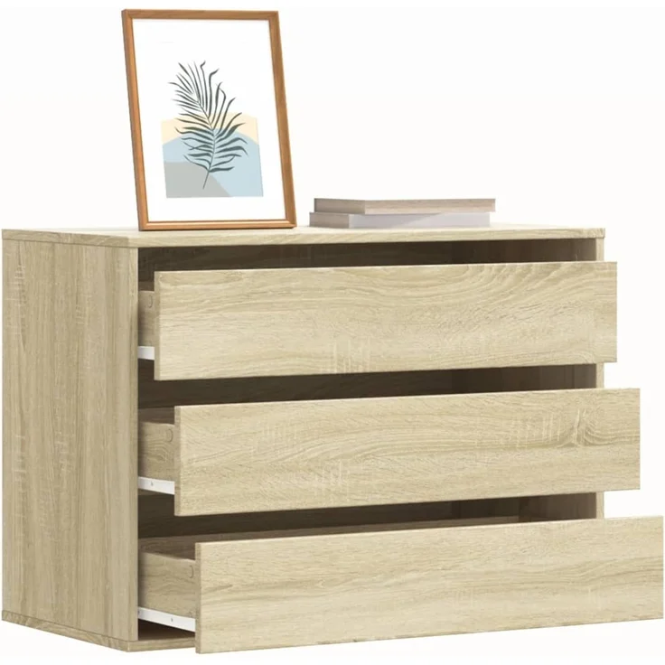 vidaXL Kommode Sonoma-Eiche 80x41x58 cm Holzwerkstoff 852854 – Bild 1
