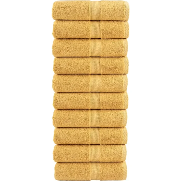 vidaXL 'SOLUND' Premium-Badetücher, 10 Stk., Golden, 30x30 cm – Bild 1