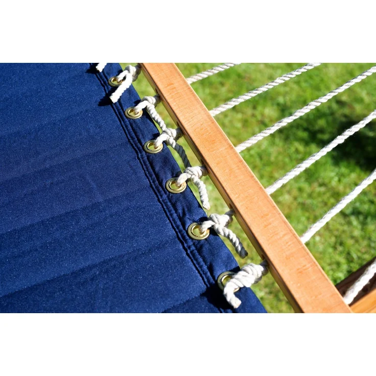 MacaMex DoppelstabHängematte California Lapis Blue, gepolstert, wetterfest, FSC™ zertifiziert, Blau, 210 x 140 cm – Bild 3