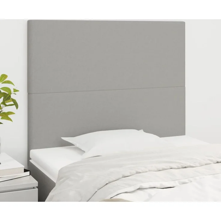 vidaXL Kopfteile 2 Stk. Hellgrau 80 x 5 x 78/88 cm Stoff 3116026 – Bild 1