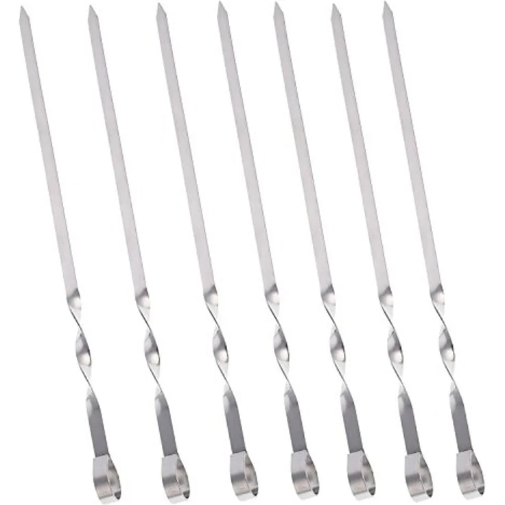 Praknu Grillspieß 12 Grillspieße Schaschlikspieße 40cm - Edelstahl Gehärtet (Set, 12-St, 12 Metallspieße aus Edelstahl rostfrei), aus Edelstahl 40cm, Fleischspieße für BBQ & Grill, Kebab Spieße – Bild 7