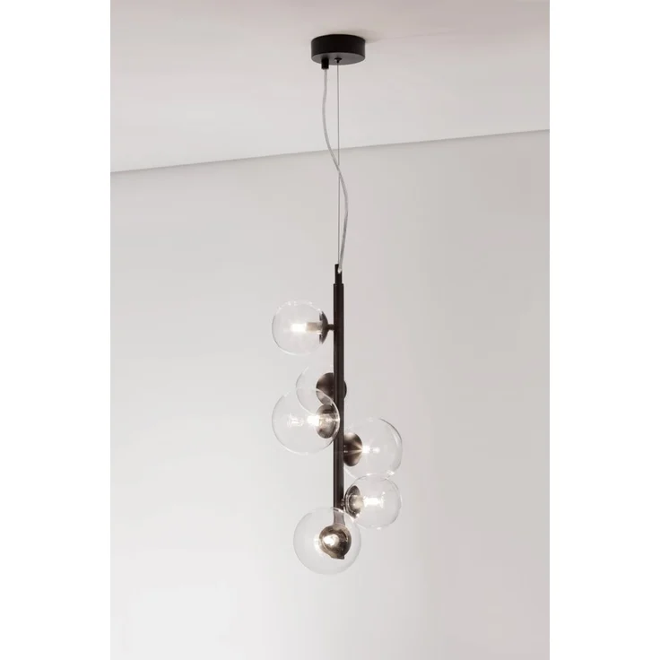 Nova Luce 9009251 ODILLIA Pendelleuchte 6-flammig Schwarz Transparent G9 – Bild 3
