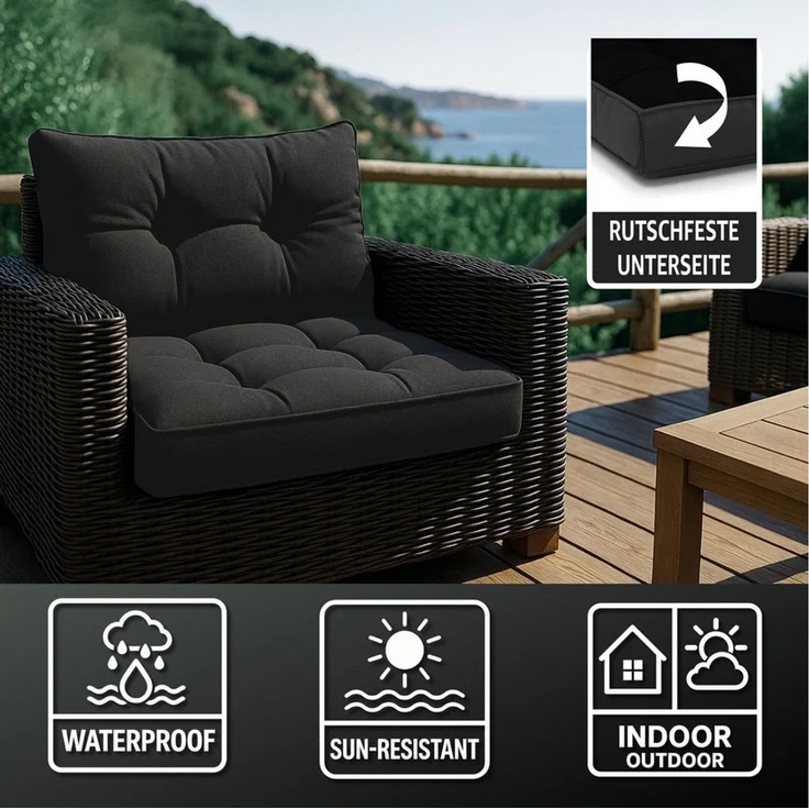 Amazinggirl Sitzkissen Polster für Gartenmöbel - Lounge Kissen Outdoor – Bild 3