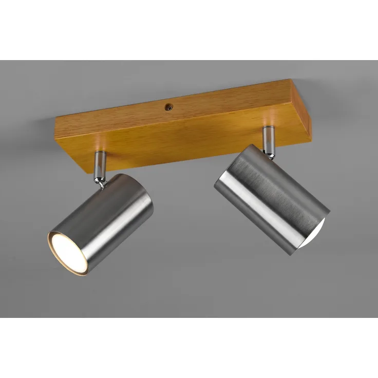 Deckenstrahler, Holz, Spots verstellbar L 26 cm