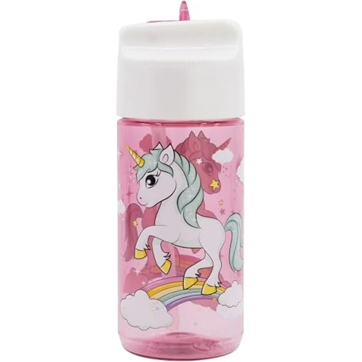Storline Trinkflasche Unicorn 430 ml mit Klappdeckel für Kinder und Fans – Bild 2