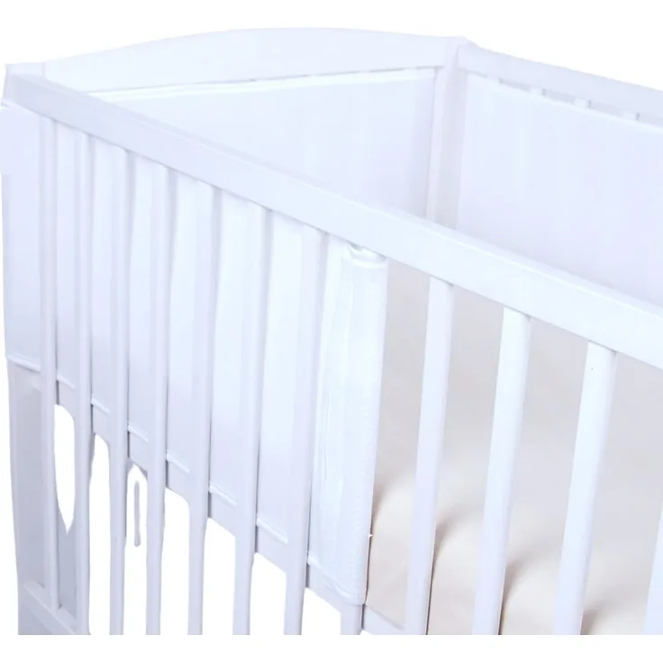 BabyLux Bettumrandung BabyLux Nestchen AIR Babybett Bettumrandung Umrandung Atmungsaktiv, Weiß_2x150cm