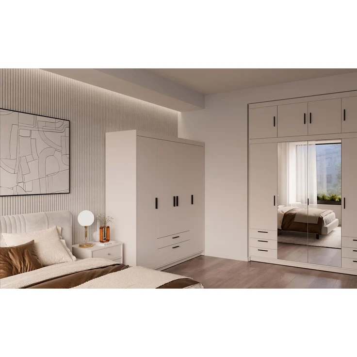 AX LIVING Schubladenschrank Garderobe Beige Schrank Storicos 4T 176,3cm – Bild 4