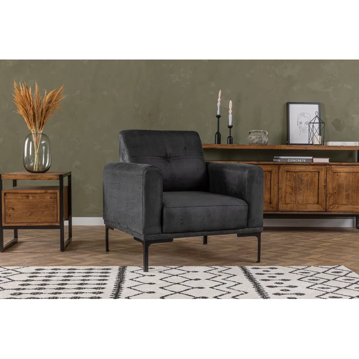 Ohrensessel, 'Mustang', 88 x 86 x 88, Anthrazit – Bild 1