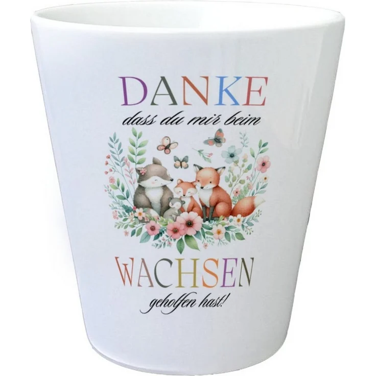 speecheese Blumentopf Waldtiere Blumentopf mit Spruch Danke für Deine Hilfe beim Wachsen – Bild 1