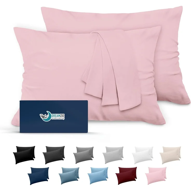 Kissenbezug 50x70 Rosa 2er Set Mikrofaser Oeko-TEX Zertifiziert Dreamzie - Kopfkissenbezug 50x70 Weich