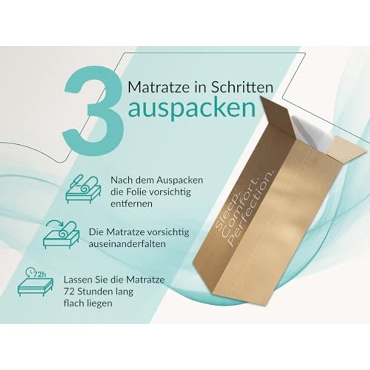 Taschenfederkernmatratze H3 – 7 Zonen Rollmatratze, abnehmbarer waschbarer Bezug, für Allergiker geeignet, Latex - 160 x 200 cm - TENE - APRI – Bild 10