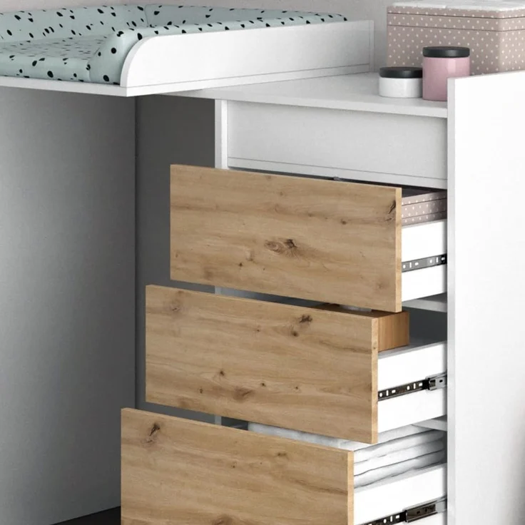 Waschmaschinenschrank Alf Weiß 116 x 98 cm mit 4 Schubladen Vicco – Bild 5