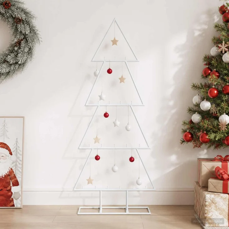 vidaXL Metall Weihnachtsbaum KUOPIO 90 cm Stahl Weiß 42053823 – Bild 1