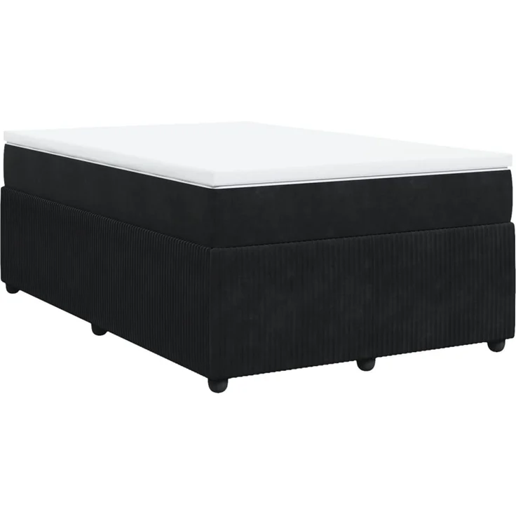 vidaXL Boxspringbett mit Matratze Schwarz 120x200 cm Samt 3285634 – Bild 2