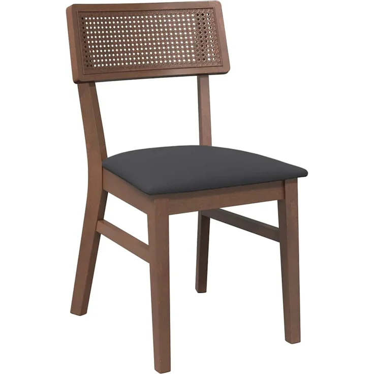 vidaXL Esszimmerstühle mit Kissen 2 Stk. Braun Massivholz Gummibaum 4102462 – Bild 4